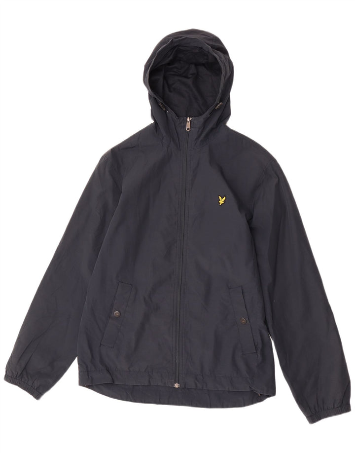 Jaqueta de chuva masculina Lyle & Scott com capuz Reino Unido 38 azul marinho médio