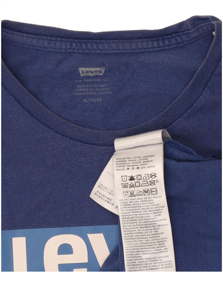 Camiseta gráfica masculina Levi's Top XL algodão azul