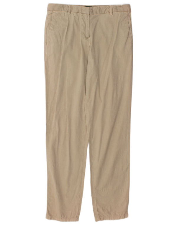 Calça chino reta feminina Marks & Spencer UK 8 pequena W28 L29 bege