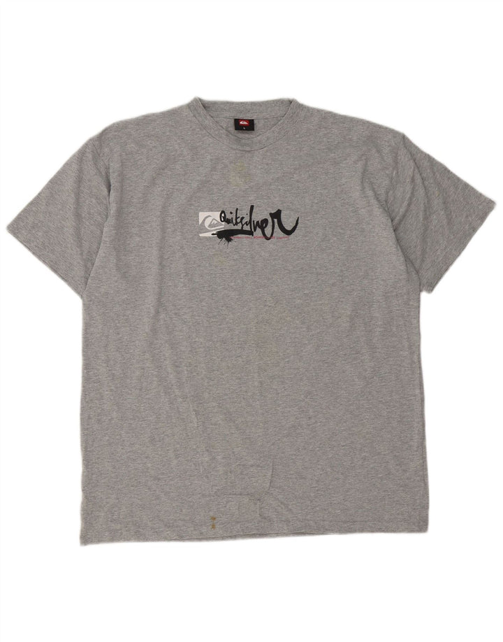 Camiseta masculina Quiksilver com estampa gráfica grande cinza