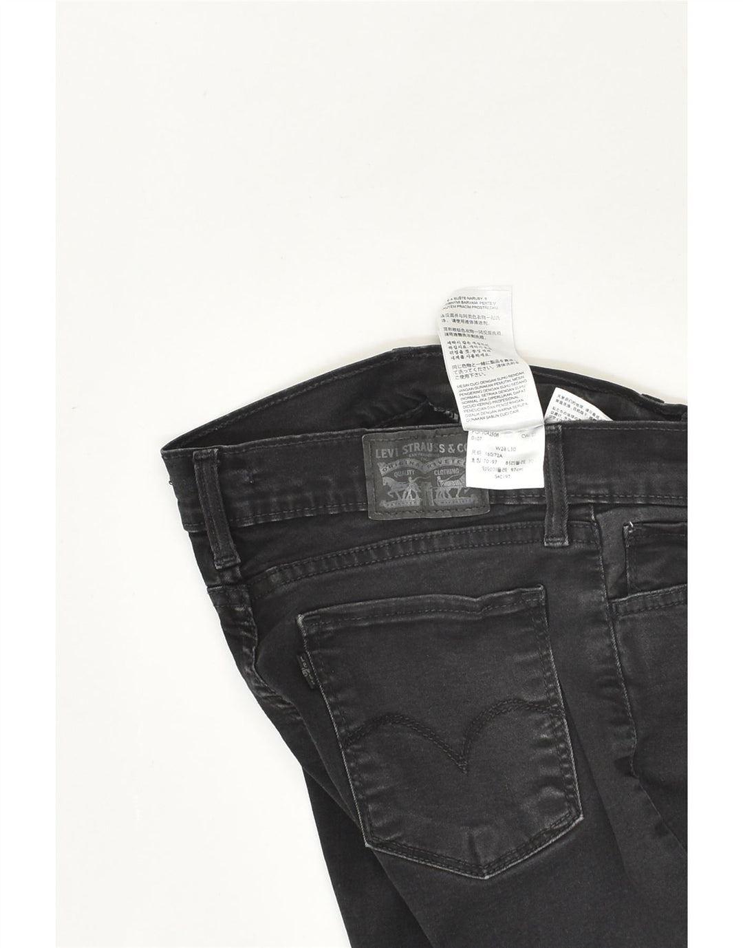 LEVI'S Womens Skinny Jeans W28 L27 Black Cotton | Vintage Levi's | Thrift | Second-Hand Levi's | Used Clothing | Messina Hembry 