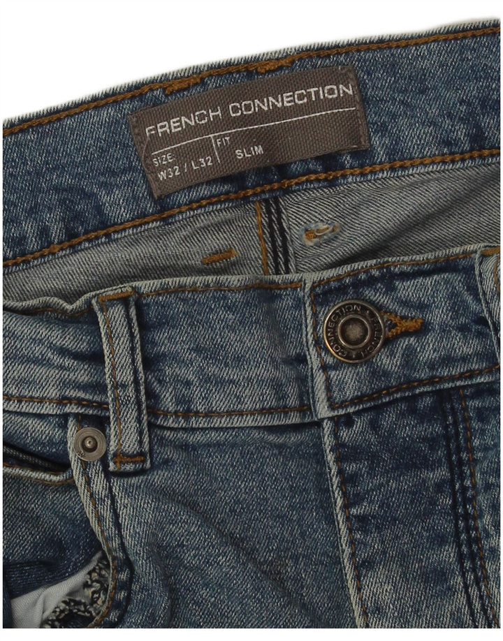 French Connection Masculino Slim Jeans W32 L32 Azul Algodão