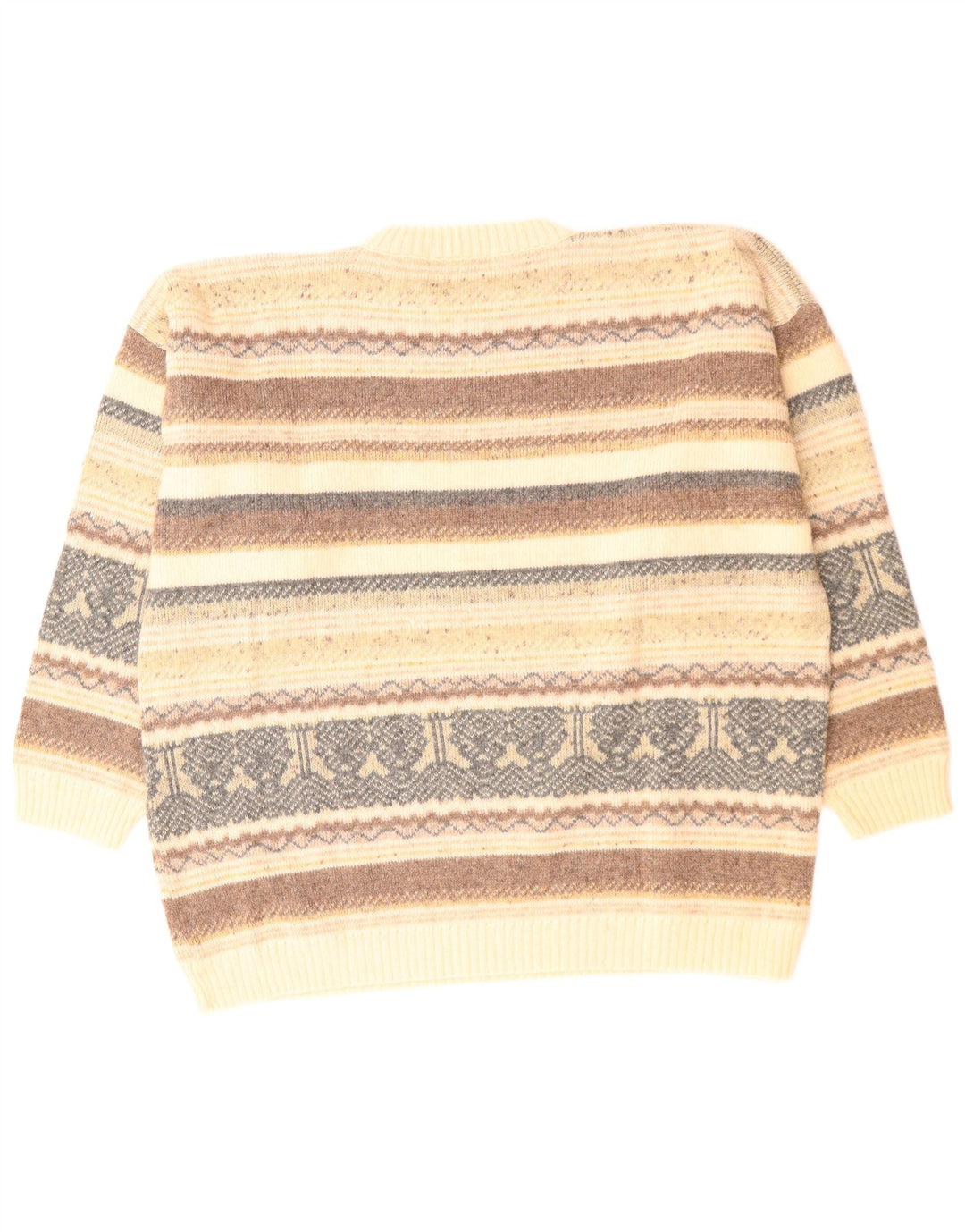 ST. Suéter masculino BERNARD com gola redonda tamanho 44/46 XL bege Fair Isle