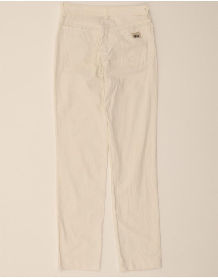 RIFLE Womens Straight Casual Trousers W29 L29 Beige Cotton Vintage Rifle and Second-Hand Rifle from Messina Hembry 