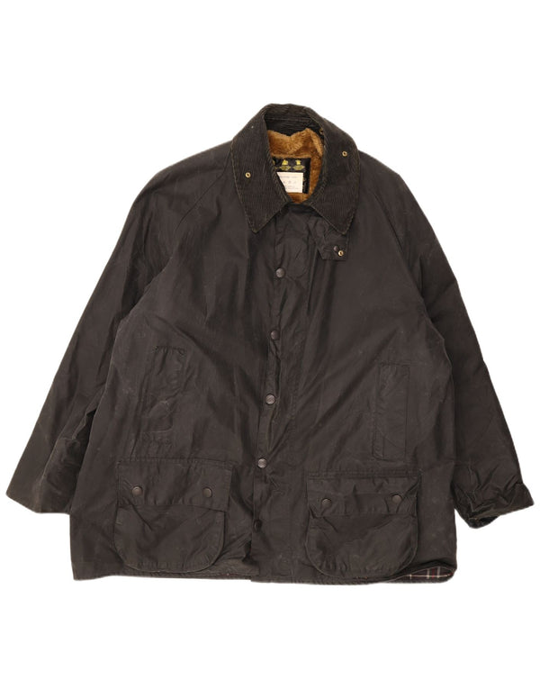 Jaqueta masculina de algodão encerado Barbour EU 50 médio preto