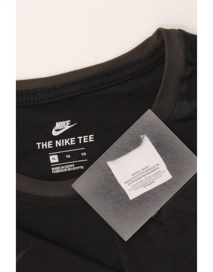 Top gráfico masculino Nike manga comprida XL preto algodão