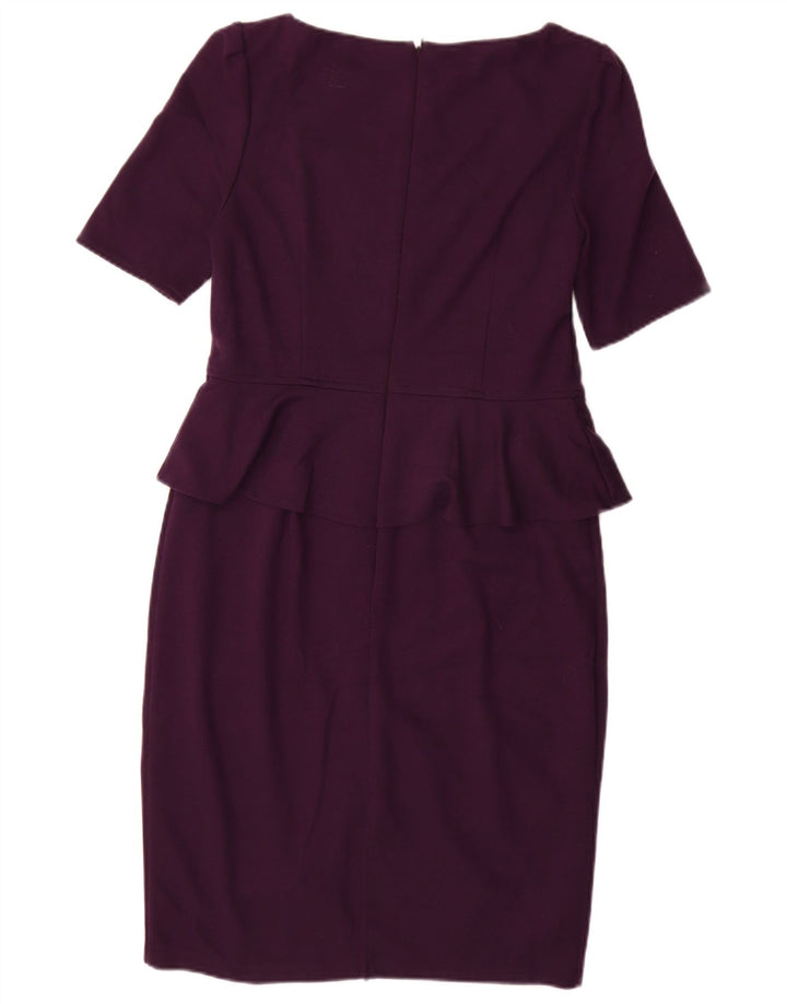 Vestido Peplum feminino MARKS & SPENCER Reino Unido 14 poliéster roxo médio