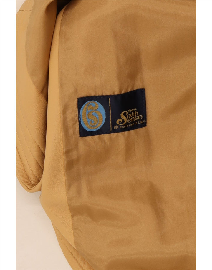 Casaco de couro feminino Your Sixth Sense UK 12 bege médio