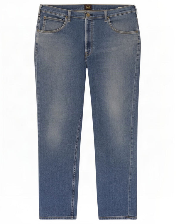 Lee Mens Brooklyn Straight Jeans W40 L32 Azul Algodão