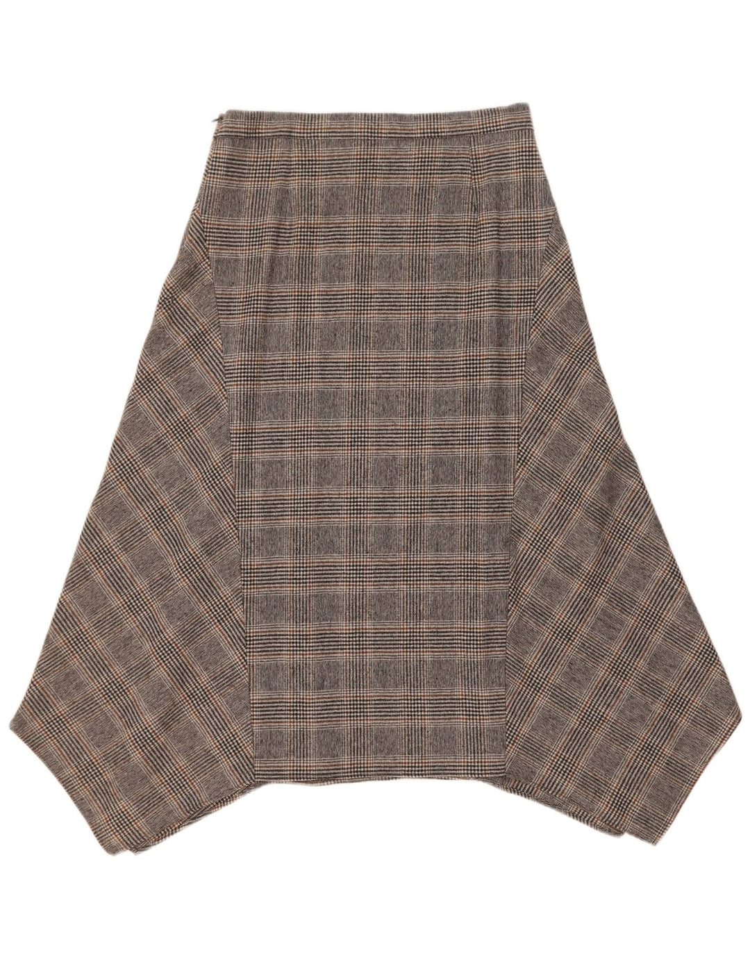 Saia assimétrica feminina Massimo Dutti EU 40 médio W30 lã xadrez cinza