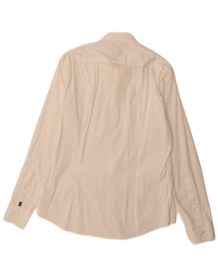 Trussardi Jeans Camisa masculina média algodão branco