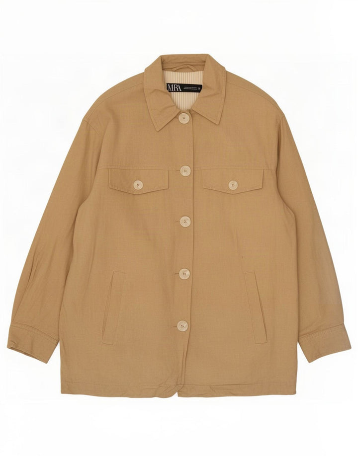 Zara Jaqueta Bomber Oversized Feminina Reino Unido 6 XS Bege Viscose