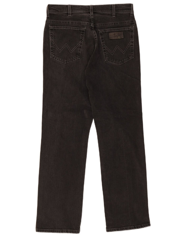 Wrangler Masculino Texas Stretch Straight Jeans W32 L30 Algodão Preto