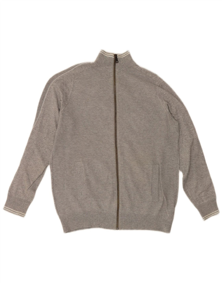 Jaqueta masculina de agasalho Marks & Spencer algodão cinza médio