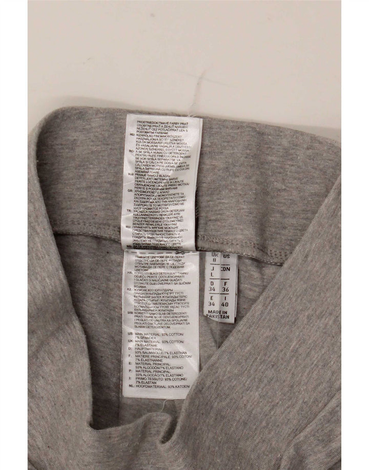 Leggings Adidas Femininas UK 8 Pequenas Cinza Algodão