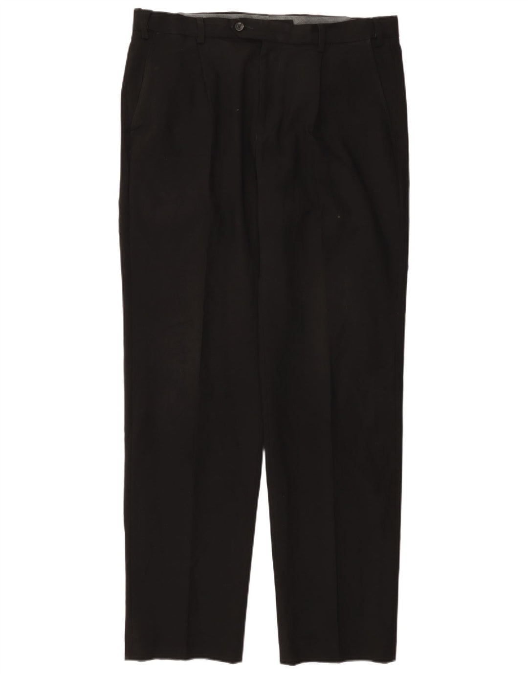 Calça masculina de ajuste regular MARKS & SPENCER W36 L33 poliéster preto