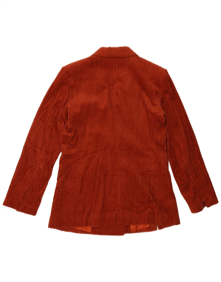 Sisley Jaqueta blazer feminina de veludo cotelê Reino Unido 12 marrom médio