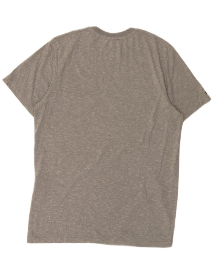 Camiseta masculina Superdry Top grande algodão manchado cinza