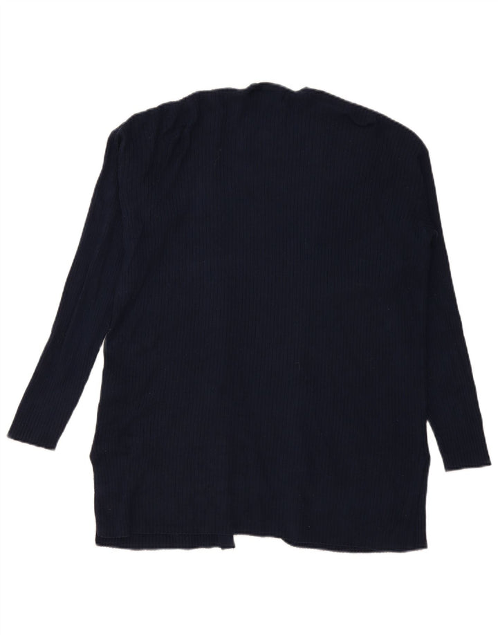 Suéter cardigã feminino Longline da Marks & Spencer Reino Unido 14 médio azul marinho