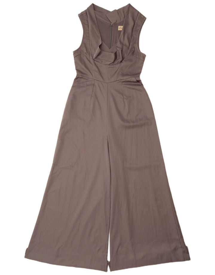 LINDY BOP Womens Sleeveless Jumpsuit UK 10 Small Grey Polyester