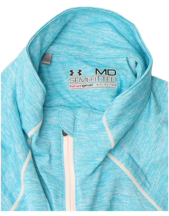 UNDER ARMOUR Feminino Heat Gear Pulôver Treino Top Reino Unido 12 Médio Azul