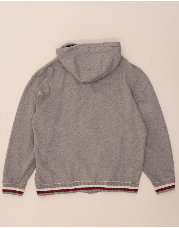 Suéter masculino Kappa com capuz e zíper 2XL algodão manchado cinza