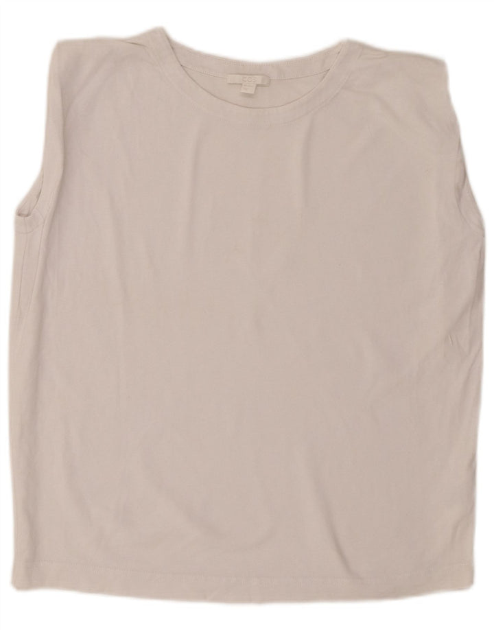 Cos Womens Oversized Vest Top UK 6 XS Algodão Branco