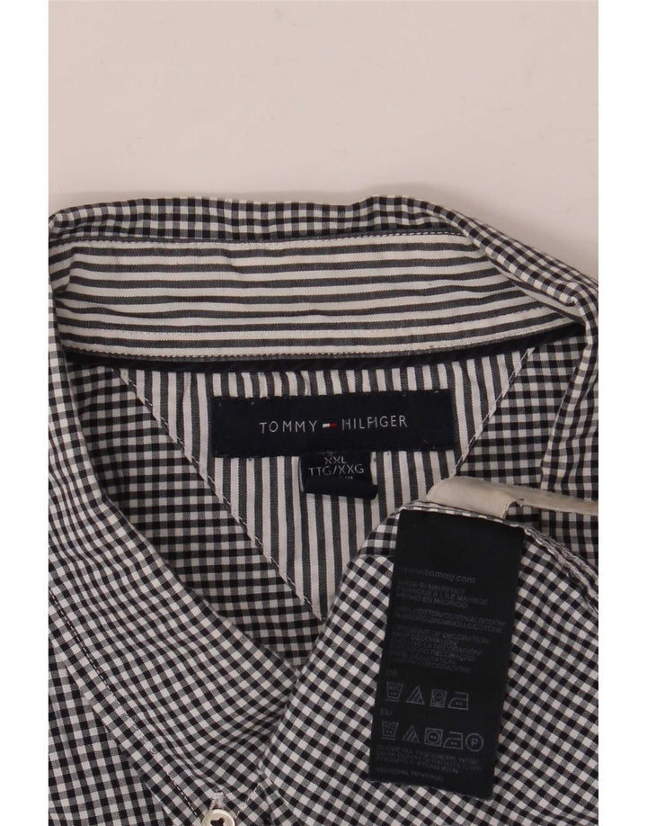 Camisa masculina Tommy Hilfiger 2XL algodão xadrez preto