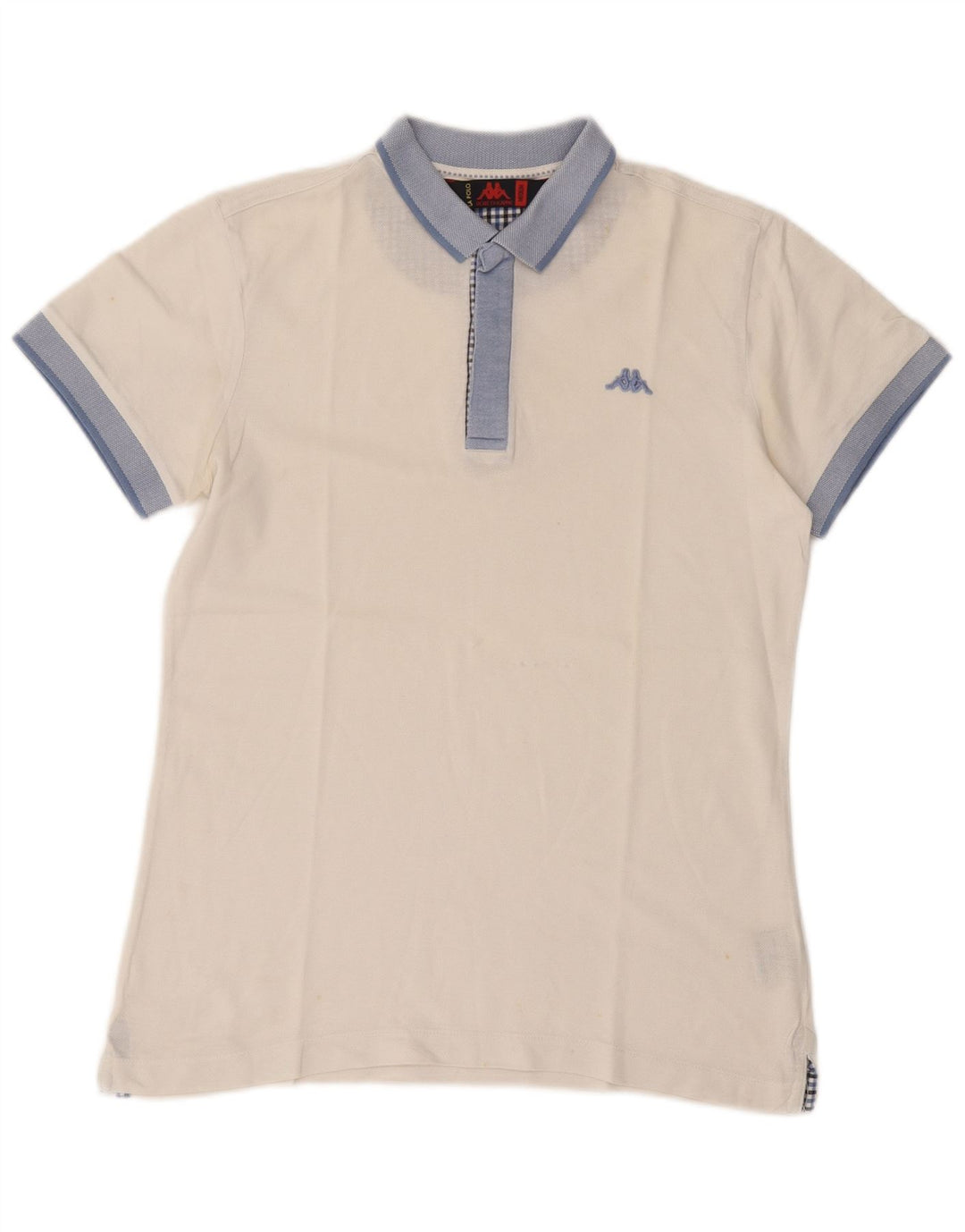 Camisa polo masculina Kappa médio branco colorblock algodão