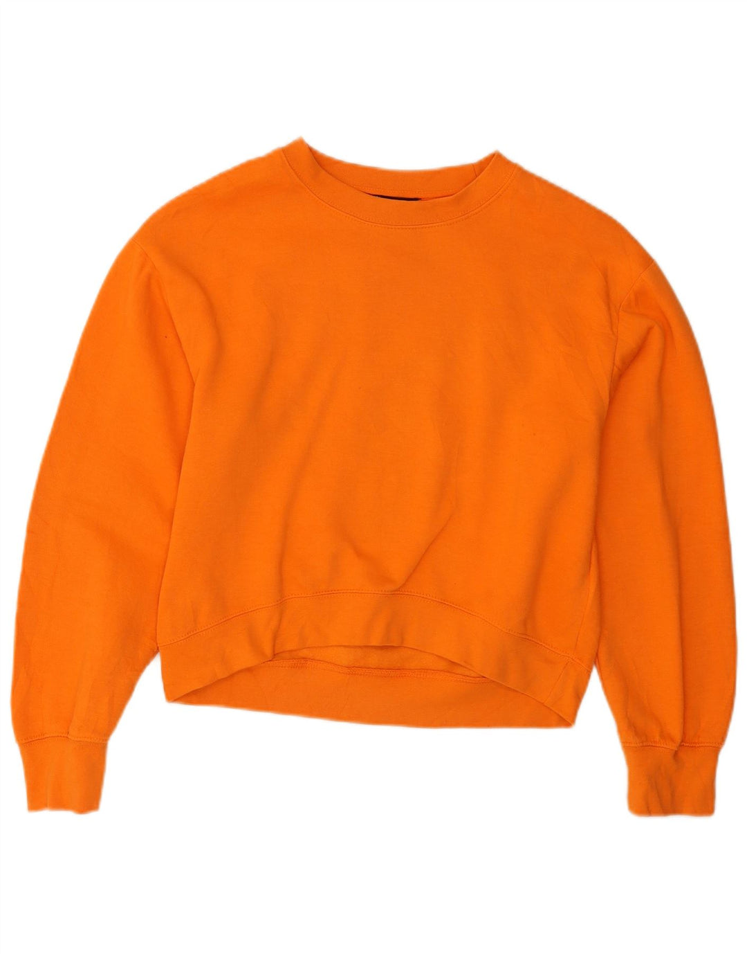 Zara Womens Crop Oversized Sweatshirt Jumper UK 10 Pequeno Poliéster Laranja
