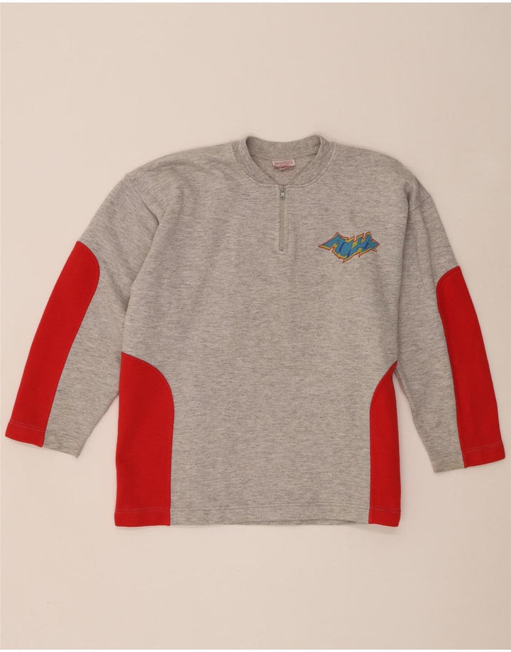 Stefanel Meninos Moletom Gráfico Jumper 10-11 Anos Cinza Colorblock
