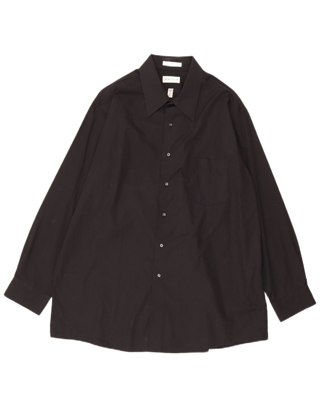 Camisa masculina Van Heusen tamanho 17 XL algodão preto