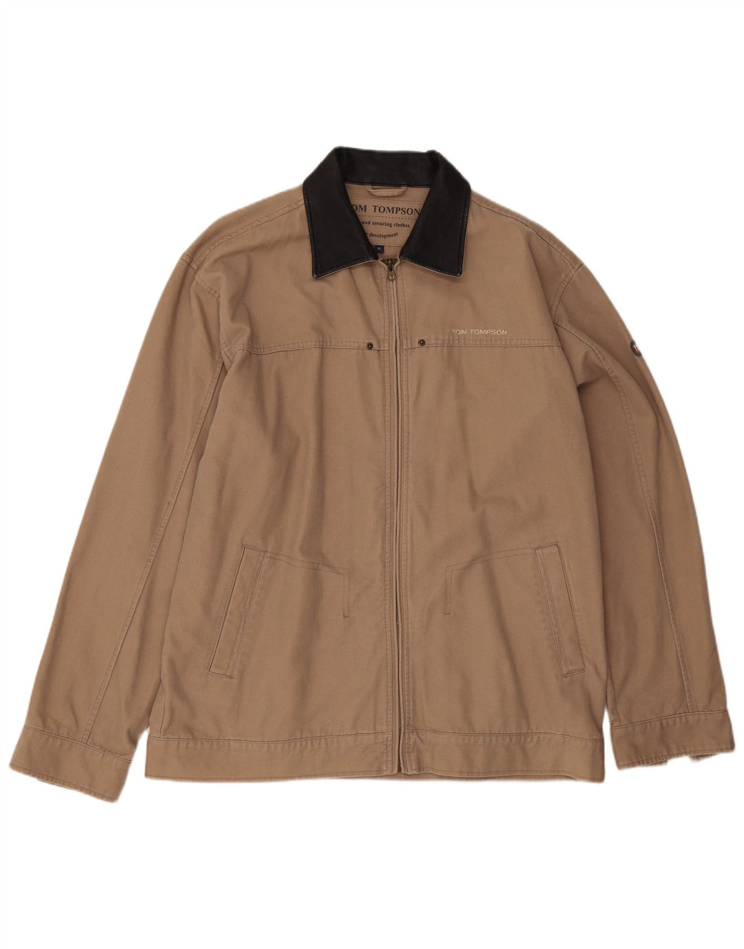 Jaqueta bomber masculina Tom Tompson Reino Unido 42 XL algodão bege