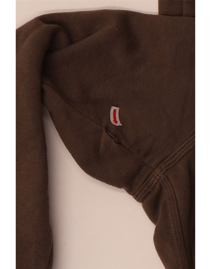 Suéter Nike masculino com capuz e zíper médio marrom algodão