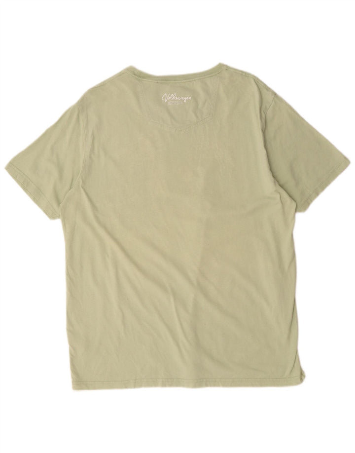 Camiseta gráfica masculina Fat Face Top grande de algodão verde
