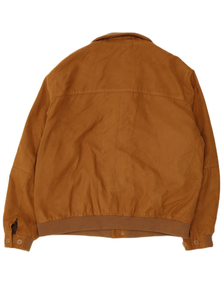 Jaqueta bomber masculina vintage IT 54 2XL poliéster bege