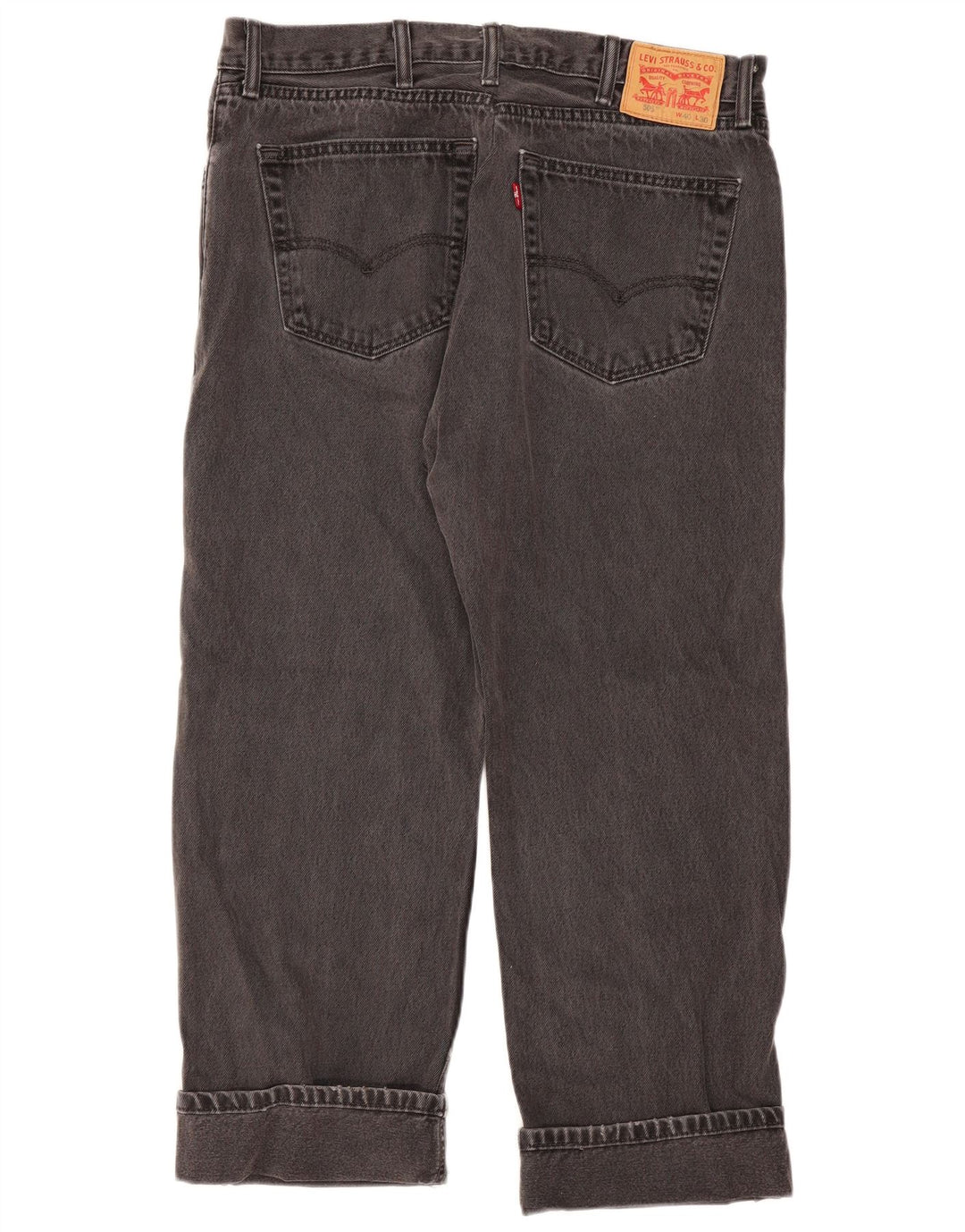 Calça jeans feminina Levi's 505 Straight W40 L26 algodão cinza