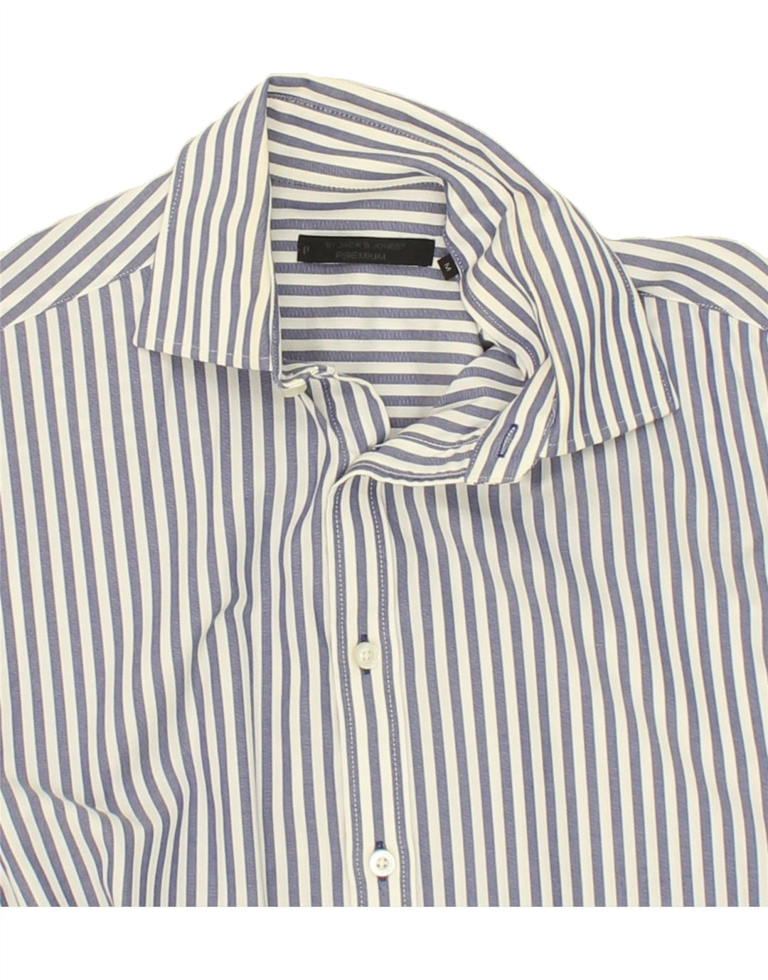 JACK & JONES Mens Shirt Medium Blue Striped Cotton Vintage Jack & Jones and Second-Hand Jack & Jones from Messina Hembry 