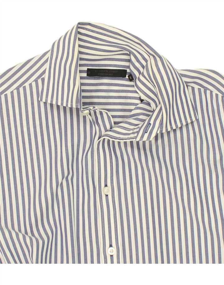 JACK & JONES Mens Shirt Medium Blue Striped Cotton Vintage Jack & Jones and Second-Hand Jack & Jones from Messina Hembry 