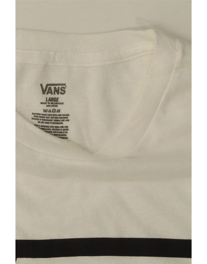 Camiseta VANS masculina gráfica grande algodão branco