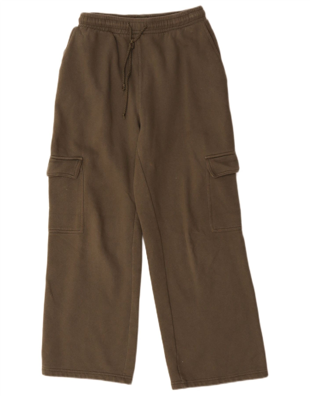 Zara Calça Cargo Feminina UK 12 Algodão Cáqui Médio