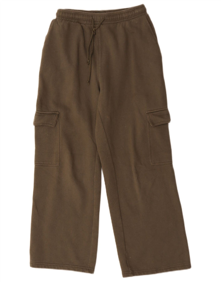 Zara Calça Cargo Feminina UK 12 Algodão Cáqui Médio
