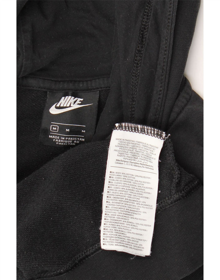 NIKE Womens Hoodie Jumper UK 14 Médio Algodão Preto