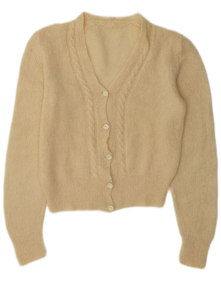 Suéter Cardigan Feminino Vintage UK 12 Médio Off White