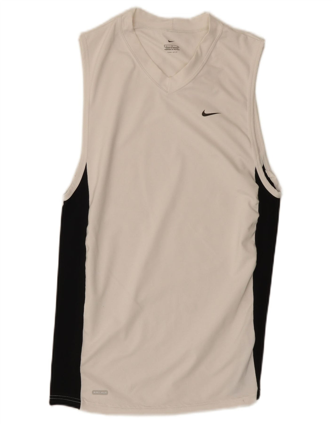 Colete Nike Masculino Dri Fit Top Grande Branco Colorblock Poliéster