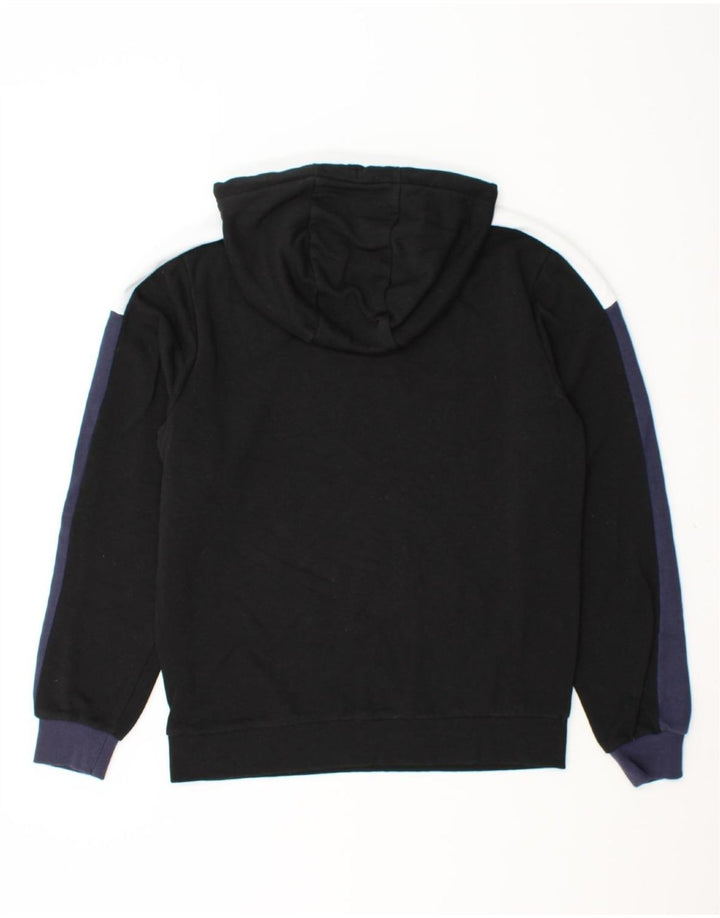 FILA Mens Graphic Hoodie Jumper Medium Black Colourblock Cotton Vintage Fila and Second-Hand Fila from Messina Hembry 
