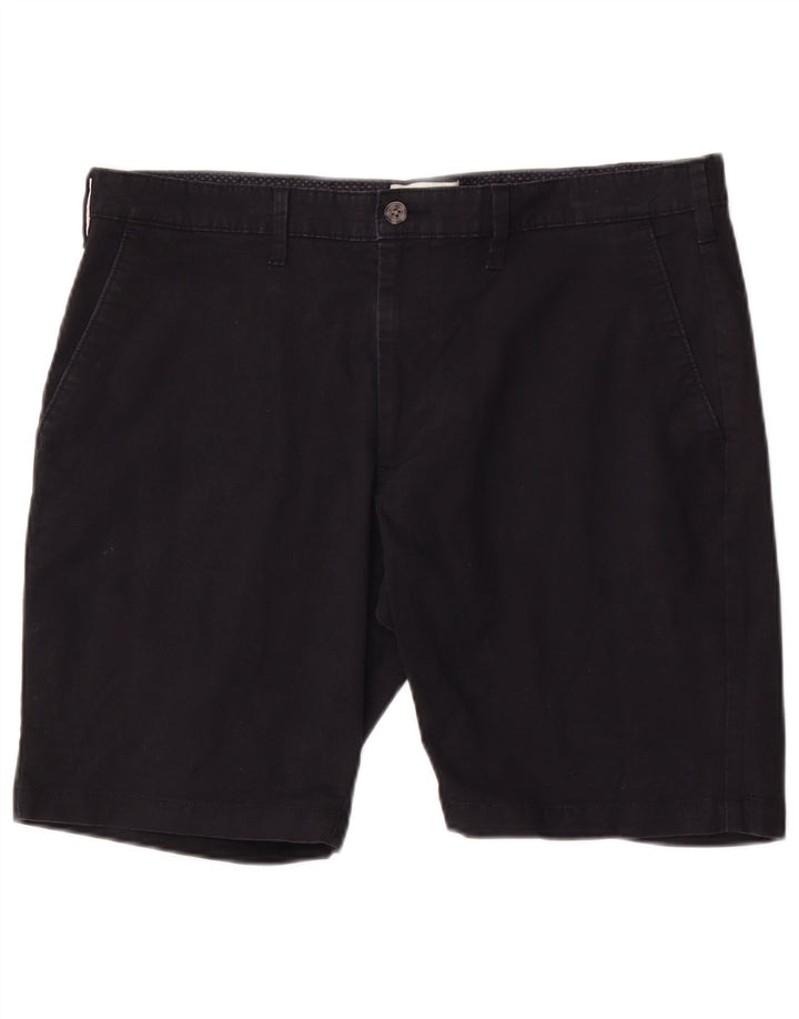 Shorts chino masculino Marks & Spencer W36 grande algodão azul marinho
