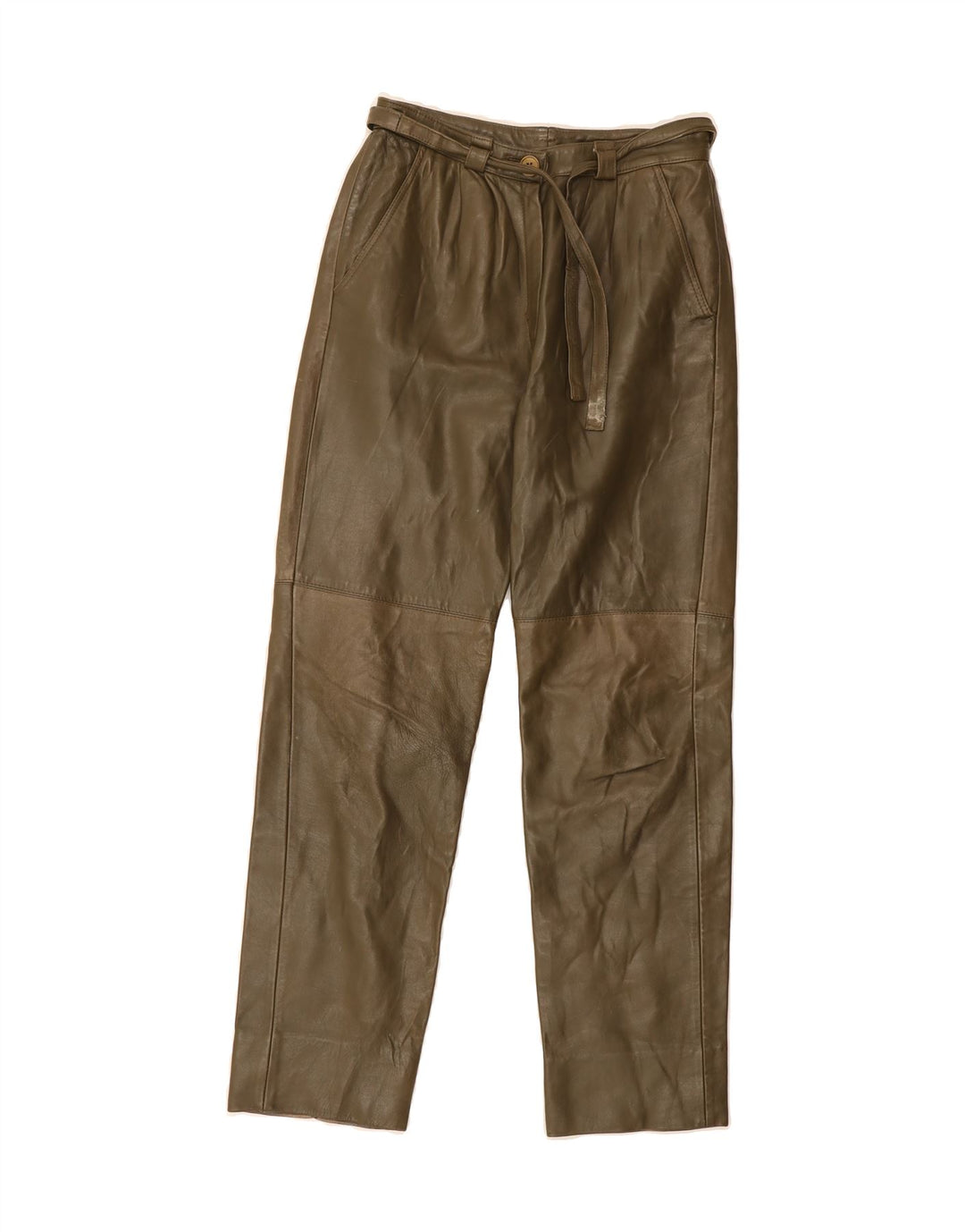 VINTAGE Womens Straight Casual Trousers W28 L28 Green Vintage Vintage and Second-Hand Vintage from Messina Hembry 