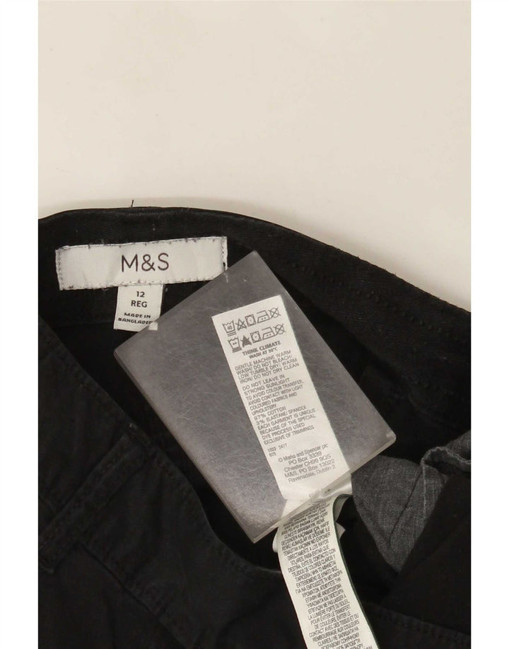 Calça chino reta feminina Marks & Spencer Reino Unido 12 Médio W32 L29 preta
