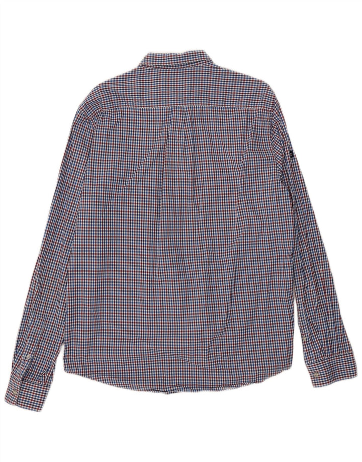 Camisa masculina Superdry Regular Fit XL azul algodão guingão